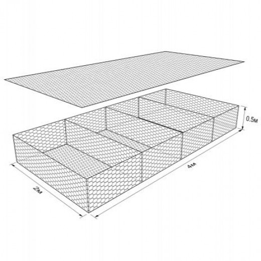 Габион ГСИ-М-4,0х2,0х0,5-С80-3,0/4,0-ЦП