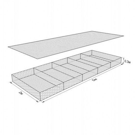 Габион ГСИ-М-5,0х2,0х0,3-С80-3,0-ЦАММ